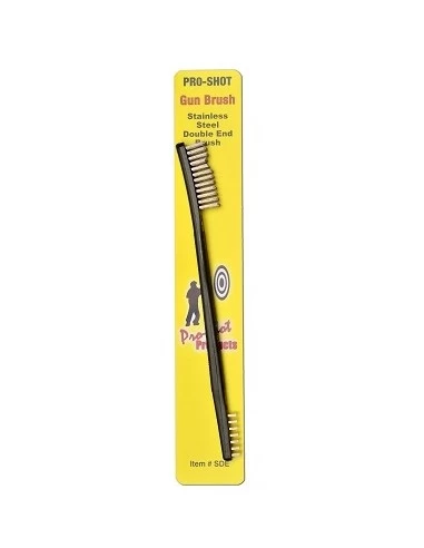 PRO-SHOT Spazzola Pulizia Armi | Gun Brush Double End Bronzo Nylon Acciaio