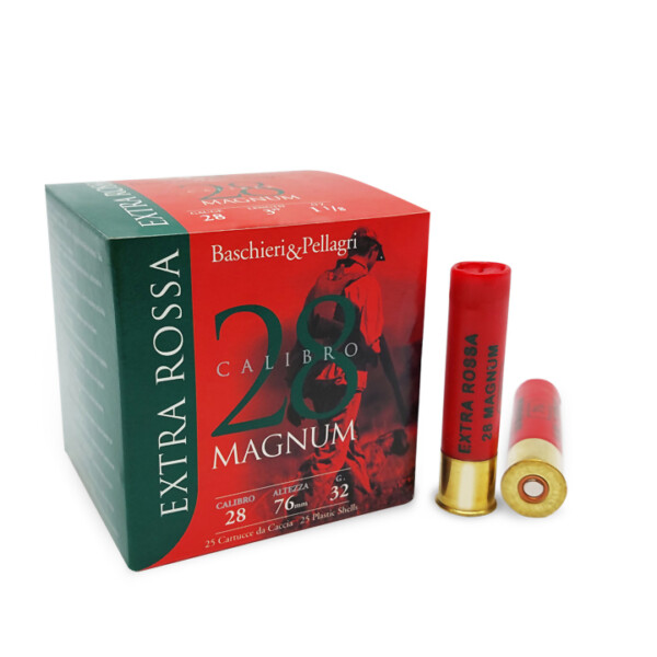 Baschieri & Pellagri Extra Rossa Magnum 32G Calibro 28 cartuccia da caccia con piombo 7½