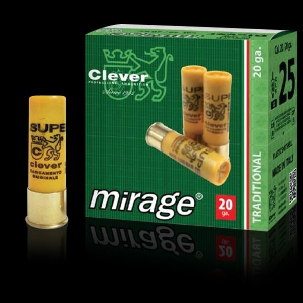 Scatola Clever Mirage T3 28G Calibro 20 bossolo 70 mm velocità 400 m/s piombo 7 - 9